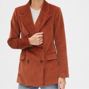GAP Women's Rust Corduroy Longline Blazer